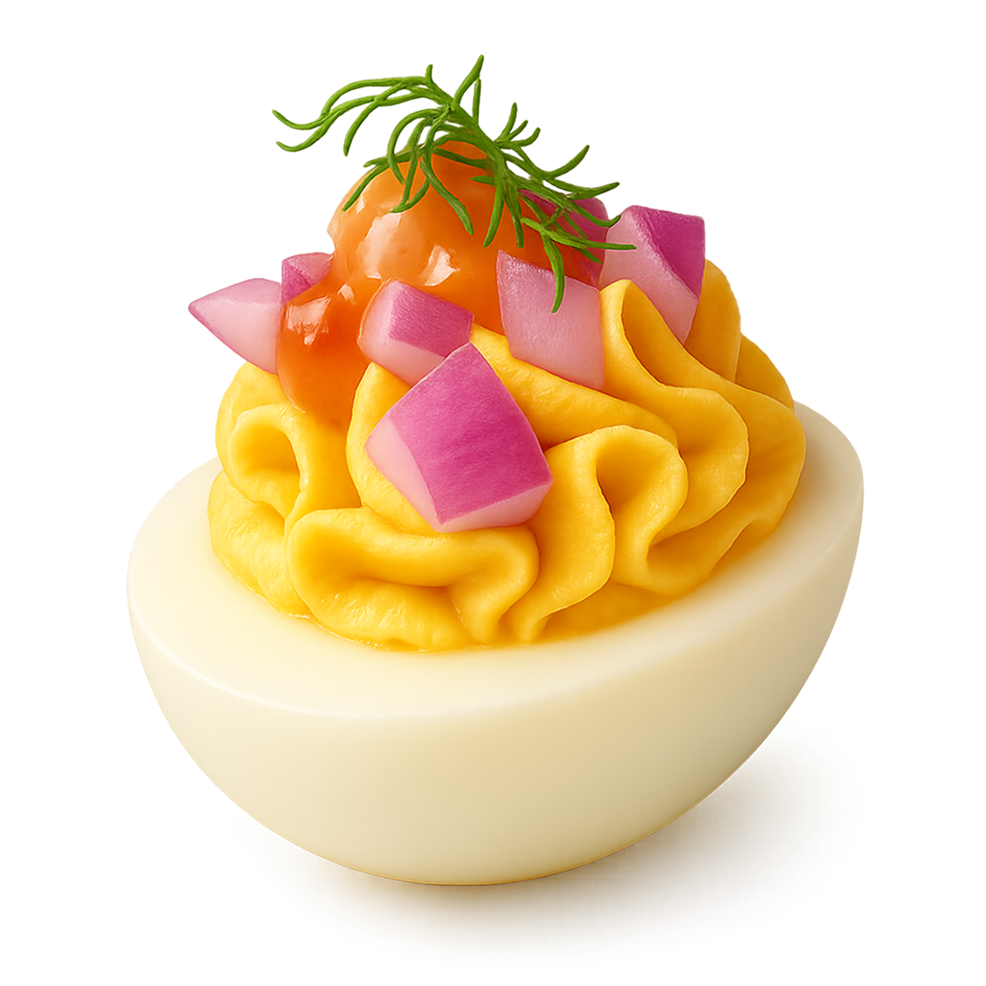 Buffalo Chicken Ranch Deviled Eggs