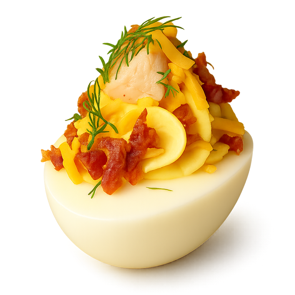 Chicken Bacon Ranch Deviled Eggs