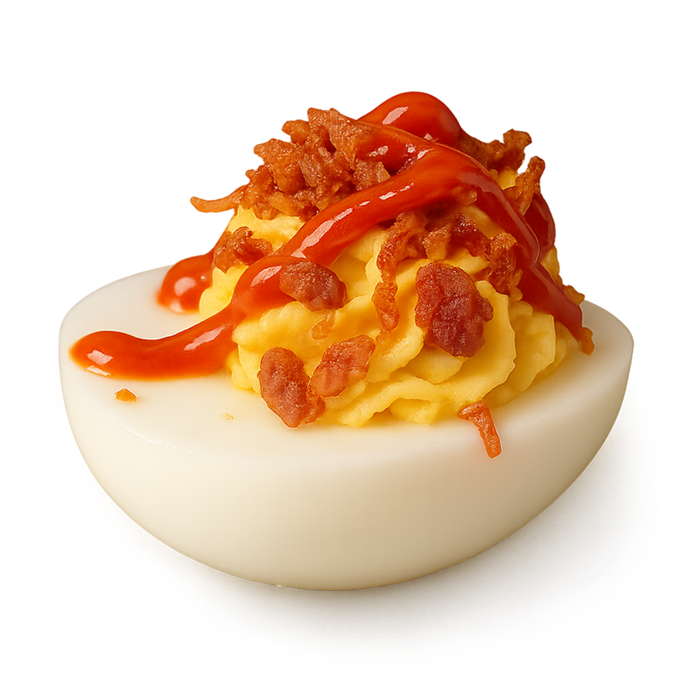 Sriracha Bacon Deviled Eggs